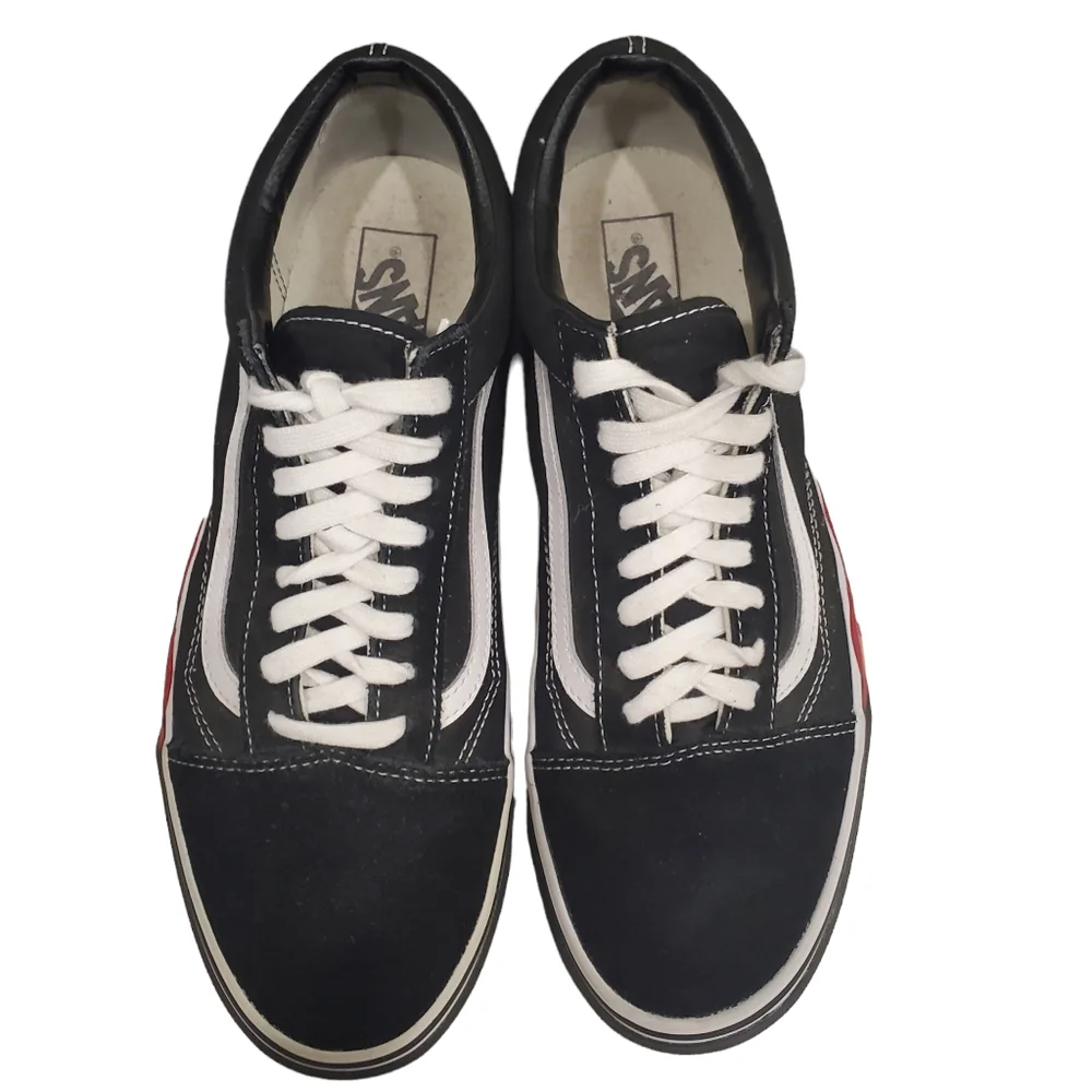 Vans Off The Wall flame skater sneakers Size 10.5 Black Suede Lace Up